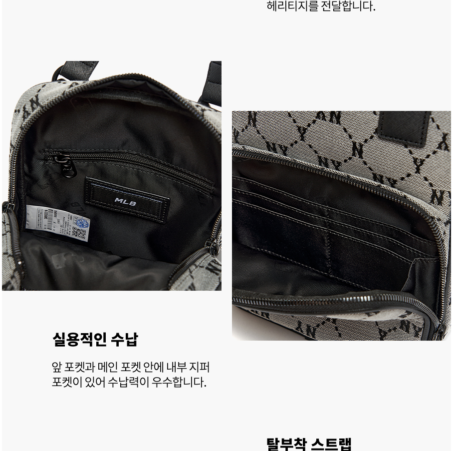  Balo MLB Korea - MONOGRAM DIAMOND JACQUARD MINI BACKPACK BAG NEW YORK YANKEES - 3ABKS031N-50GRS 