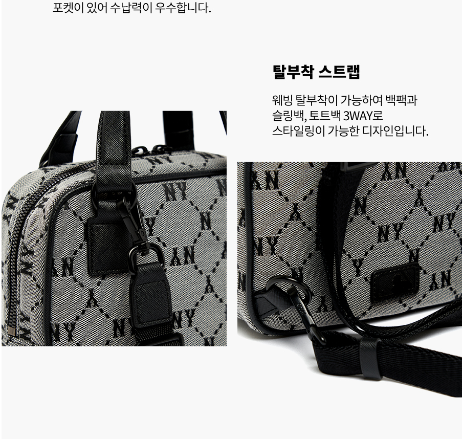  Balo MLB Korea - MONOGRAM DIAMOND JACQUARD MINI BACKPACK BAG NEW YORK YANKEES - 3ABKS031N-50GRS 