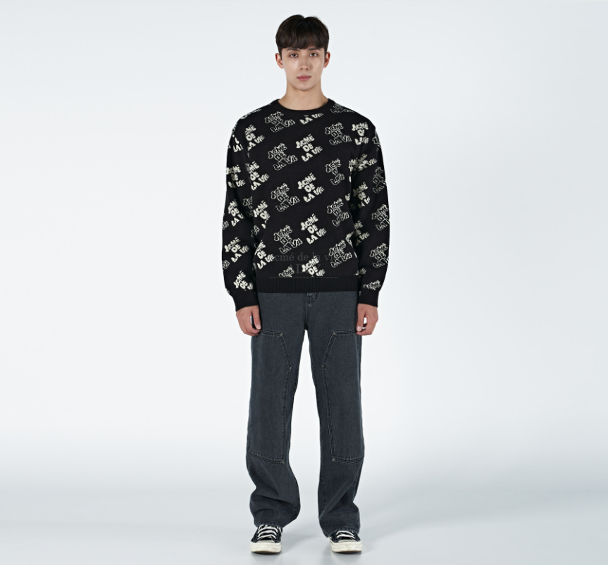  Áo Sweater Acmé de la vie - ADLV FRONT FULL LOGO KNIT BLACK 