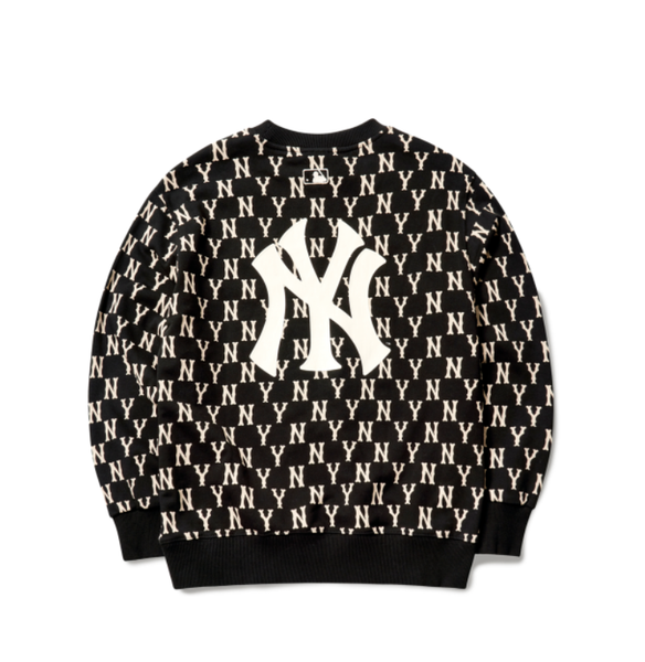  ÁO SWEATER MLB - MONOGRAM ALLOVER BAG BIG LOGO OVERFIT SWEATSHIRT NEW YORK YANKEES - 3AMTM0614-50BKS 