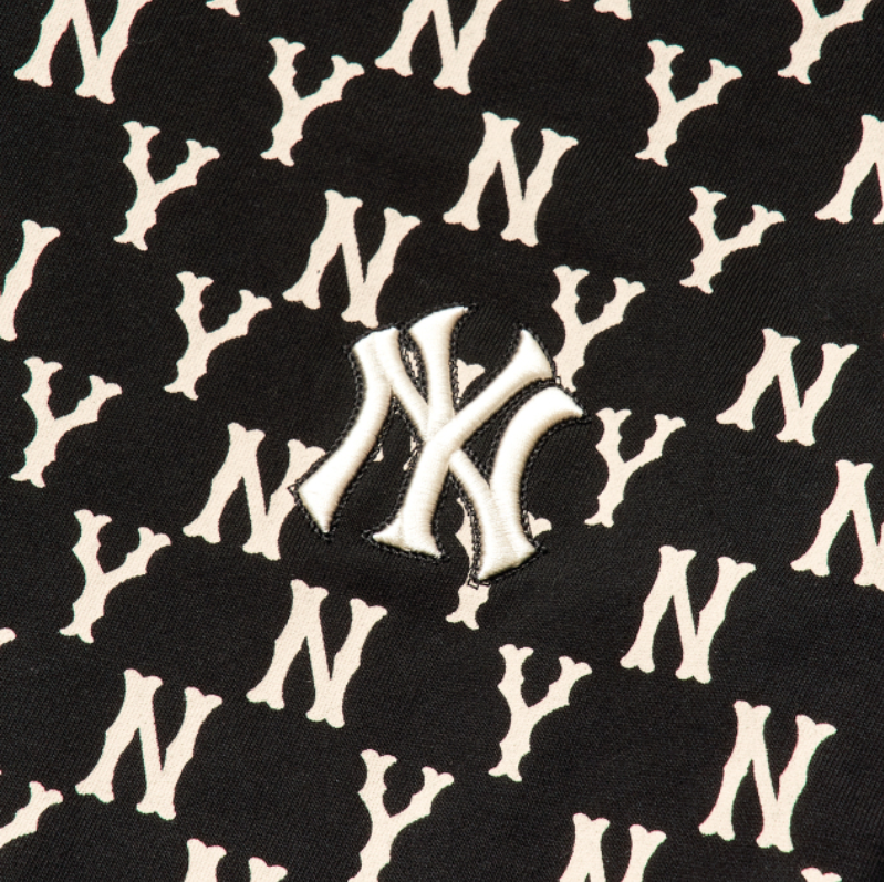  ÁO SWEATER MLB - MONOGRAM ALLOVER BAG BIG LOGO OVERFIT SWEATSHIRT NEW YORK YANKEES - 3AMTM0614-50BKS 