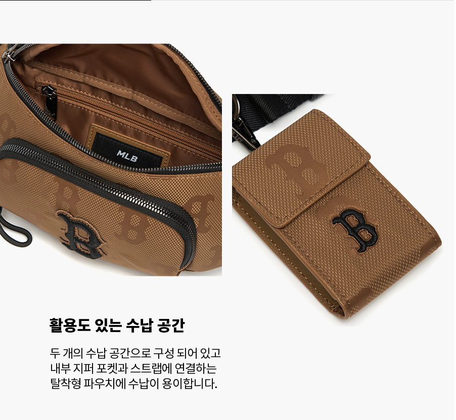  Túi Bao Tử MLB Korea - MONOGRAM NYLON JACQUARD HIP NEW YORK YANKEES - 3AHSM011N-43BGD 