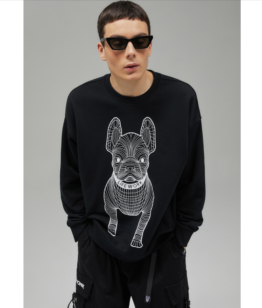  Áo Sweater Life Work - Radok Big Logo Short Sleeve SweatShirt - Jet Black 