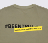  Áo Thun BEENTRILL - TAPING Logo OverFit Short Sleeve T-shirt / Khaki 