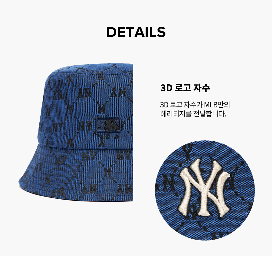  Nón Bucket MLB MONOGRAM DIAMOND JACQUARD NEW YORK YANKEES - 3AHTM111N-50BLD 