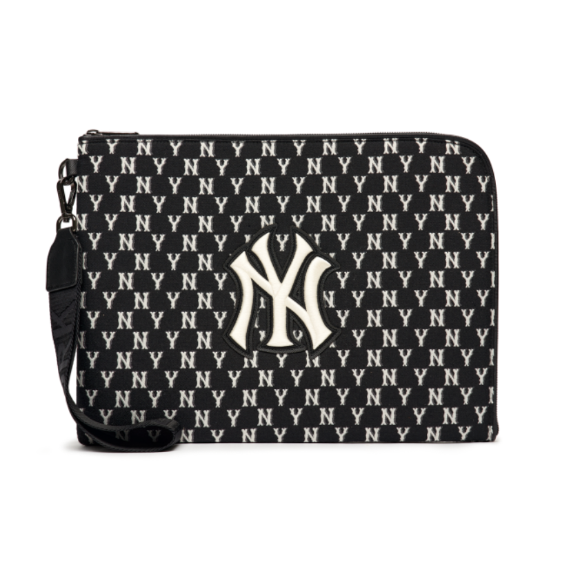  Túi Cầm Tay - MLB Korea - MONOGRAM JACQUARD DIGITAL DEVICE POUCH M NEW YORK YANKEES - 3APOM012N-50BKS 