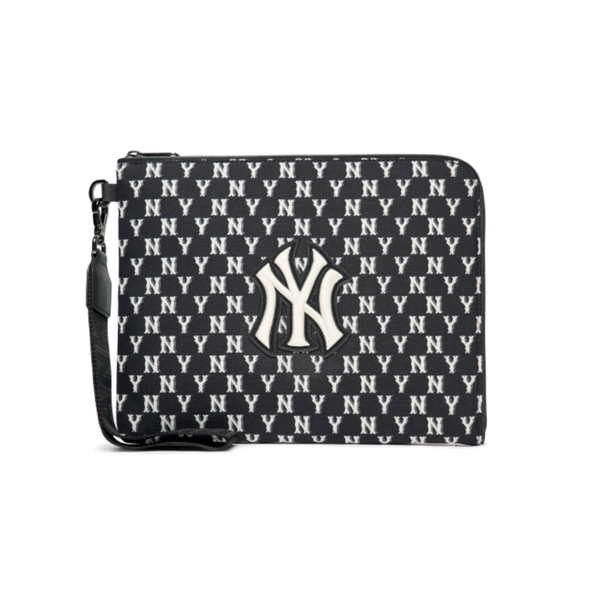  Túi Cầm Tay - MLB Korea - MONOGRAM JACQUARD DIGITAL DEVICE POUCH S NEW YORK YANKEES - 3APOS012N-50BKS 