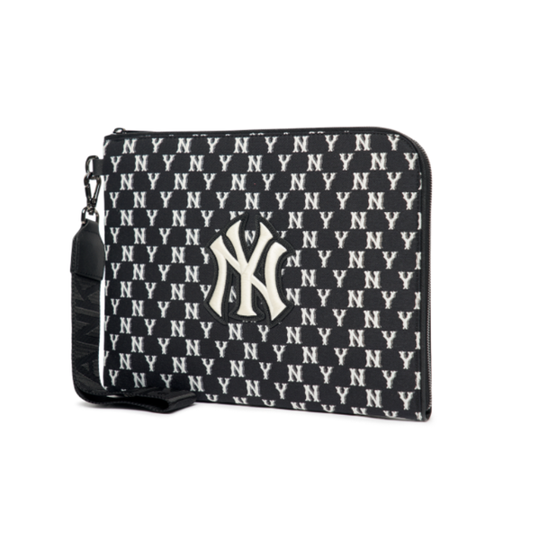  Túi Cầm Tay - MLB Korea - MONOGRAM JACQUARD DIGITAL DEVICE POUCH S NEW YORK YANKEES - 3APOS012N-50BKS 