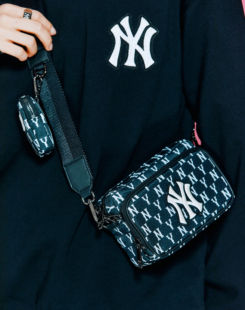  Túi Đeo Chéo MLB Korea - MONOGRAM MINI CROSSBODY BAG NEWYORK YANKEES - 3ACRS012N-50BKS 