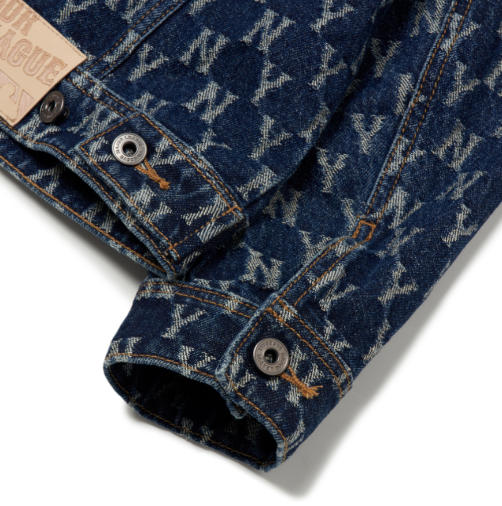 Áo Khoác jean MLB Classic Monogram Denim Jacket New York Yankees 3AD