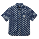 Áo Sơ Mi Jean MLB Classic Monogram Denim Short Sleeve Shirt