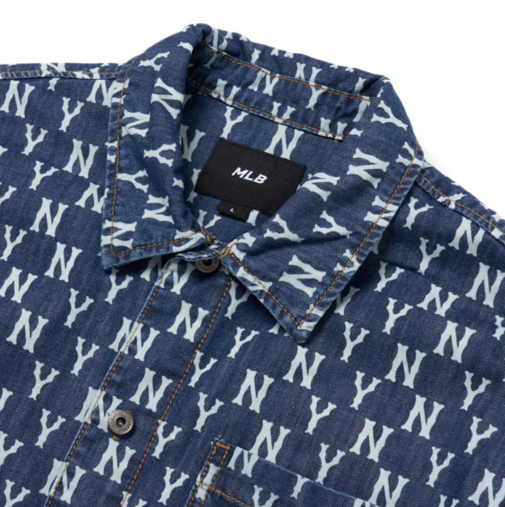 MLB■Classic Monogrammed Spread Denim Shirt★送料込 MLB□Classic Monogrammed Spread Denim Shirt☆送料込