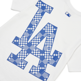  Áo thun MLB -  CHECKERBOARD BACK LOGO SHORT SLEEVE T-SHIRT LA DODGERS - 3ATSM8023-07WHS 