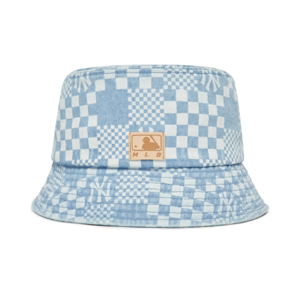  Nón Bucket MLB - CHECKERBOARD DENIM BUCKET HAT NEW YORK YANKEES - 3AHT8602N-50BLL 