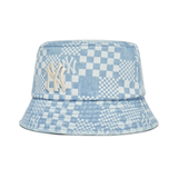  Nón Bucket MLB - CHECKERBOARD DENIM BUCKET HAT NEW YORK YANKEES - 3AHT8602N-50BLL 