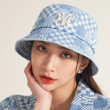  Nón Bucket MLB - CHECKERBOARD DENIM BUCKET HAT NEW YORK YANKEES - 3AHT8602N-50BLL 