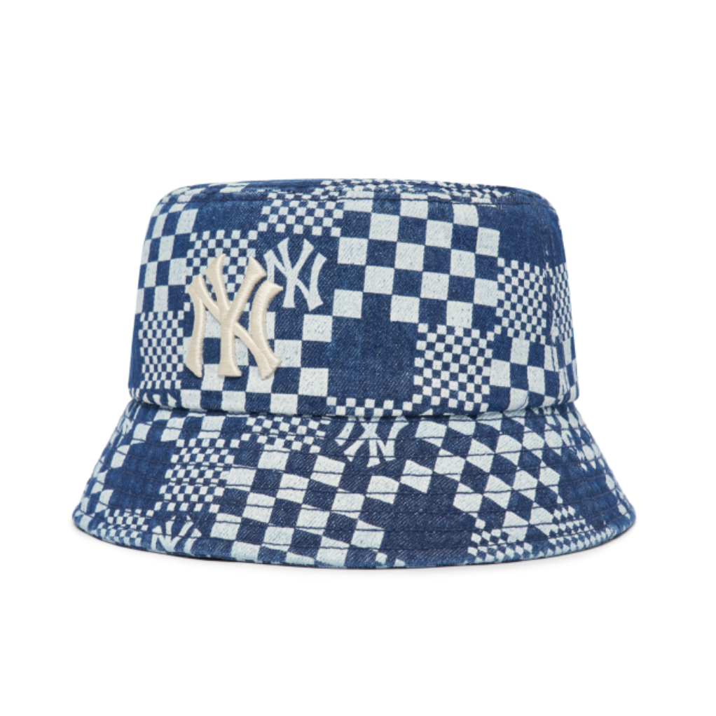  Nón Bucket MLB - CHECKERBOARD DENIM BUCKET HAT NEW YORK YANKEES - 3AHT8602N-50BLS 