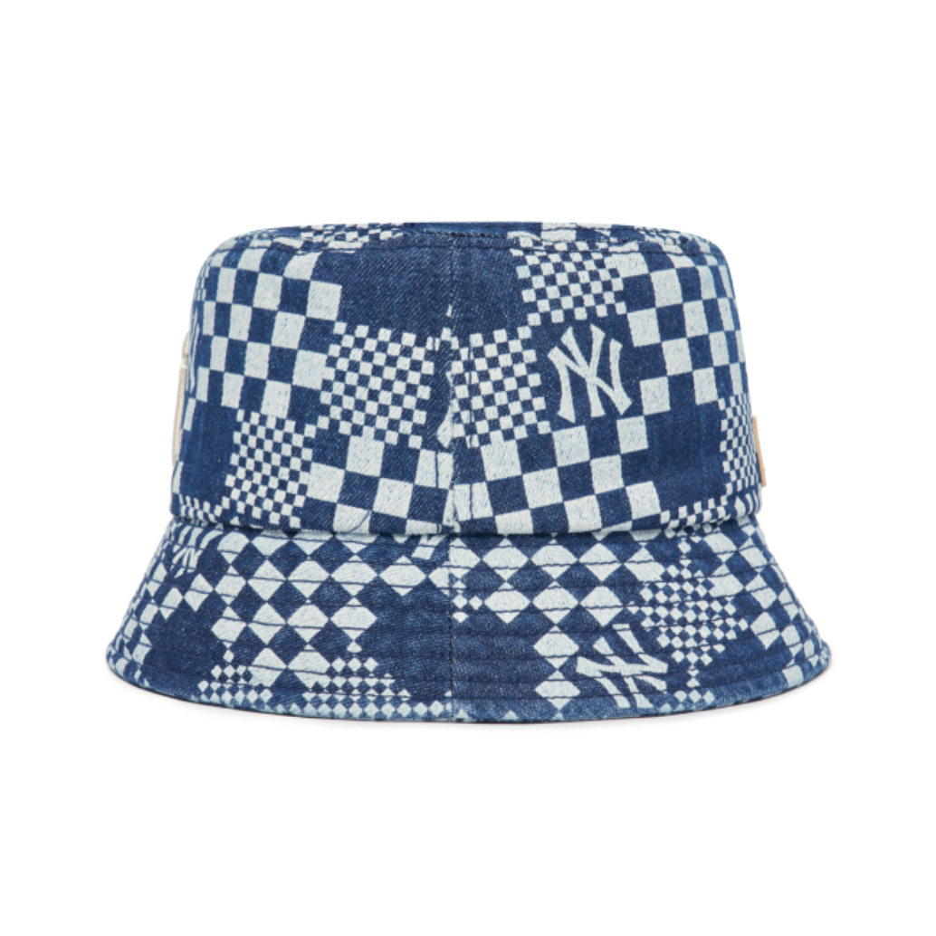  Nón Bucket MLB - CHECKERBOARD DENIM BUCKET HAT NEW YORK YANKEES - 3AHT8602N-50BLS 