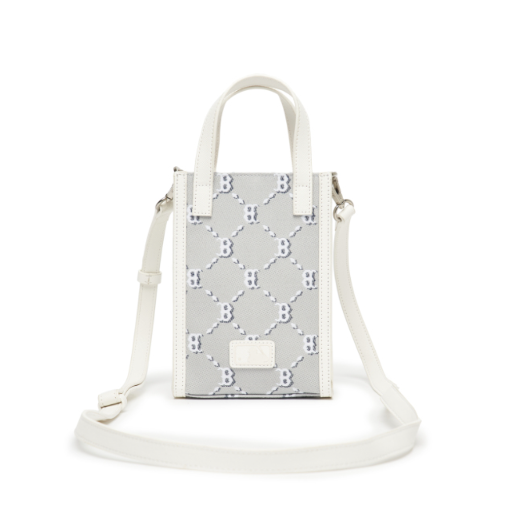  Túi MLB Korea - MONOGRAM DIAMOND JACQUARD CELL PHONE CROSSBODY BOSTON RED SOX - 3ACRH012N-43GRS 