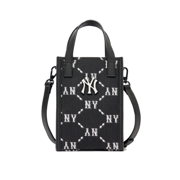  Túi MLB Korea - MONOGRAM DIAMOND JACQUARD MOBILE PHONE CROSS BAG NEW YORK YANKEES - 3ACRH012N-50BKS 