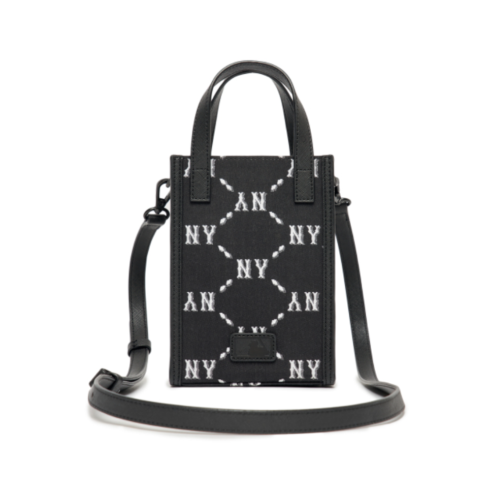  Túi MLB Korea - MONOGRAM DIAMOND JACQUARD MOBILE PHONE CROSS BAG NEW YORK YANKEES - 3ACRH012N-50BKS 