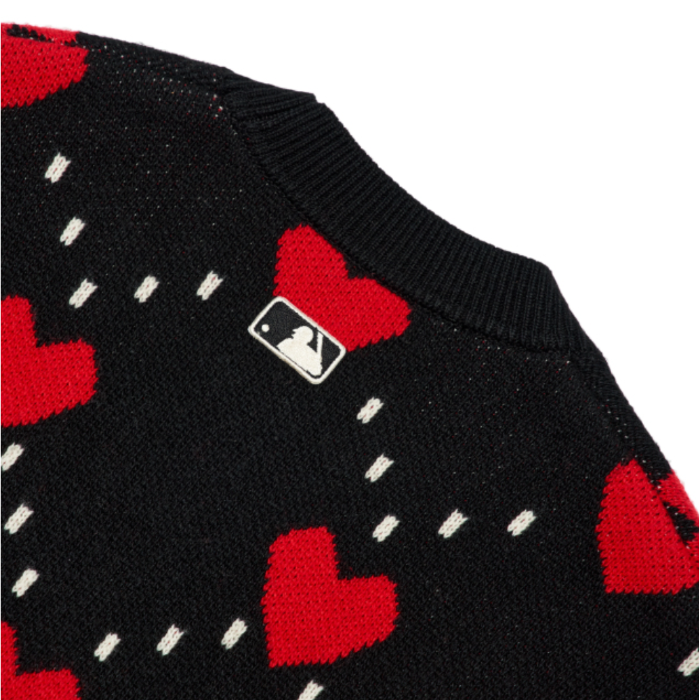  ÁO VẢI MLB HEART PATTERN CARDIGAN NEW YORK YANKEES - 3AKCH0224-50BKS 