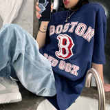  Áo thun MLB - VARSITY OVERFIT BOSTON RED SOX NAVY - 3ATSV0233-43NYS 