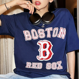  Áo thun MLB - VARSITY OVERFIT BOSTON RED SOX NAVY - 3ATSV0233-43NYS 