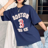  Áo thun MLB - VARSITY OVERFIT BOSTON RED SOX NAVY - 3ATSV0233-43NYS 