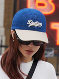  Nón MLB - Culsive Lettering Denim Color Block Unstructured Ball Cap LA Dodgers Indigo - 3ACPVD24N-07INS 
