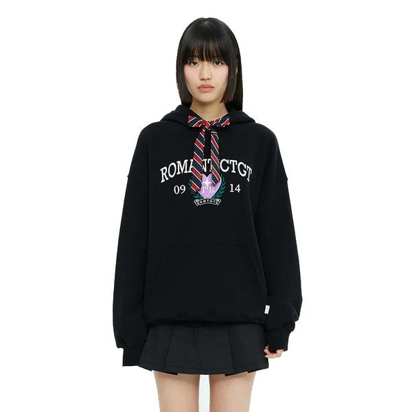  Áo Hoodie RMTCRW [ROMANTIC CROWN] - HEART SCARF RINNON BLACK BLACK Size S 