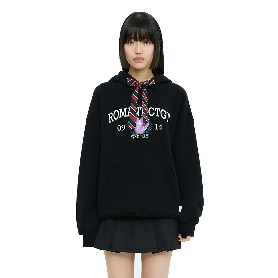  Áo Hoodie RMTCRW [ROMANTIC CROWN] - HEART SCARF RINNON BLACK BLACK Size S 