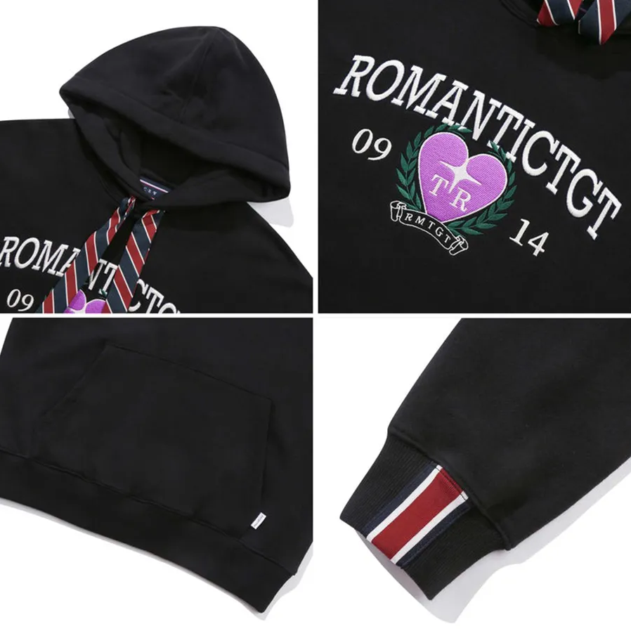  Áo Hoodie RMTCRW [ROMANTIC CROWN] - HEART SCARF RINNON BLACK BLACK Size S 