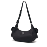 ★MLB Korea★ Nylon Cargo Bag NY Black 3ABQM044N-50BKS Túi MLB Korea - BASIC NYLON POCKET HOBO BAG NEW YORK