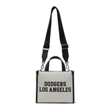  Túi MLB Korea - VARSITY JACQUARD CANVAS SMALL TOTE BAG LOS ANGELES DODGERS - 3AORS024N-07CRM 