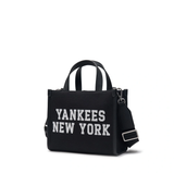 Túi MLB Korea - VARSITY JACQUARD CANVAS SMALL TOTE BAG NEW YORK YANKEES BLACK - 3AORS024N-50BKS 