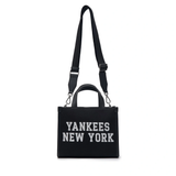  Túi MLB Korea - VARSITY JACQUARD CANVAS SMALL TOTE BAG NEW YORK YANKEES BLACK - 3AORS024N-50BKS 