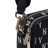  Túi MLB Korea - MONOGRAM JACQUARD MINI CROSS BAG NEW YORK YANKEES BLACK - 3ACRS014N-50BKS 