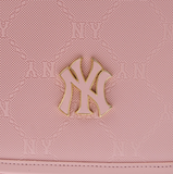  Balo MLB Korea - [Kids] DIA MONOGRAM EMBOSSED SCHOOL BAG NEW YORK YANKEES PINK - 7ABKMD14N-50PKM 