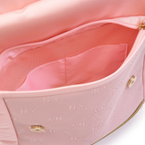  Balo MLB Korea - [Kids] DIA MONOGRAM EMBOSSED SCHOOL BAG NEW YORK YANKEES PINK - 7ABKMD14N-50PKM 