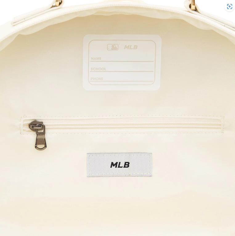  Balo MLB Korea - Dia Monogram Embossed School Bag NY Yankees Cream - 7ABKMD14N-50CRS 