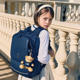  Balo MLB Korea -[Kids] DIA MONOGRAM EMBOSSED SCHOOL BAG BOSTON RED SOX NAVY - 7ABKMD14N-43NYD 