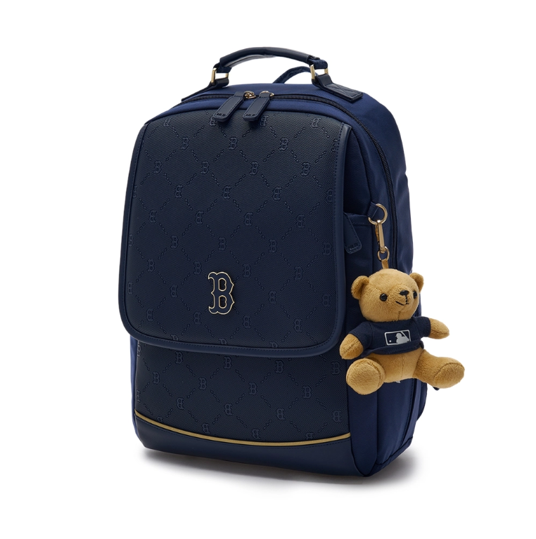  Balo MLB Korea -[Kids] DIA MONOGRAM EMBOSSED SCHOOL BAG BOSTON RED SOX NAVY - 7ABKMD14N-43NYD 