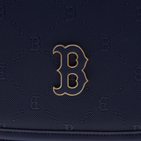  Balo MLB Korea -[Kids] DIA MONOGRAM EMBOSSED SCHOOL BAG BOSTON RED SOX NAVY - 7ABKMD14N-43NYD 