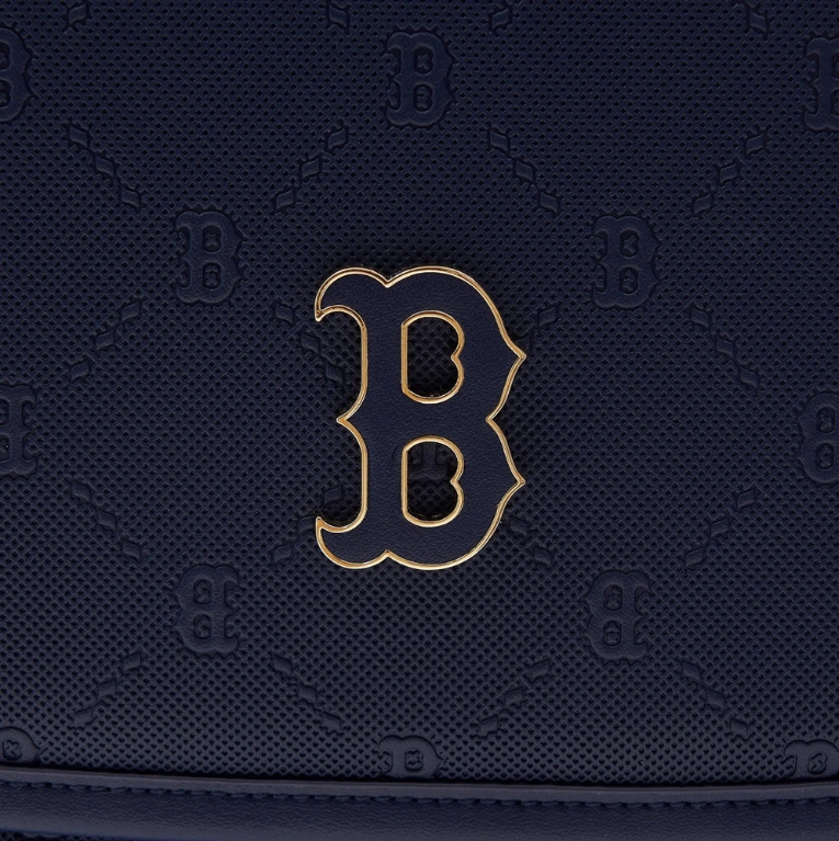  Balo MLB Korea -[Kids] DIA MONOGRAM EMBOSSED SCHOOL BAG BOSTON RED SOX NAVY - 7ABKMD14N-43NYD 