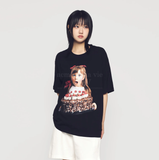 Áo thun Acmé de la vie - ADLV BABY FACE CHOCOLATE CAKE GIRL LETTERING BLACK 
