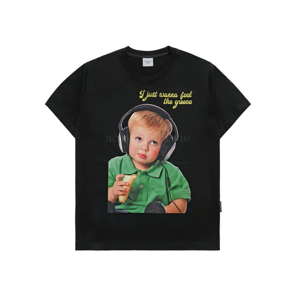  Áo thun ADLV - Acmé de la vie Baby Face Headset Boy Lettering Black 