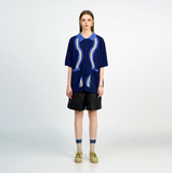  Áo Sweater ADLV - Acmé de la vie Knit Zip Up Wave Pattern Navy 