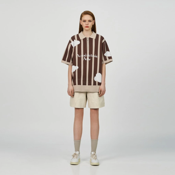  Áo Sweater ADLV - Acmé de la vie Cloud Logo Short Sleeve Knit Brown 