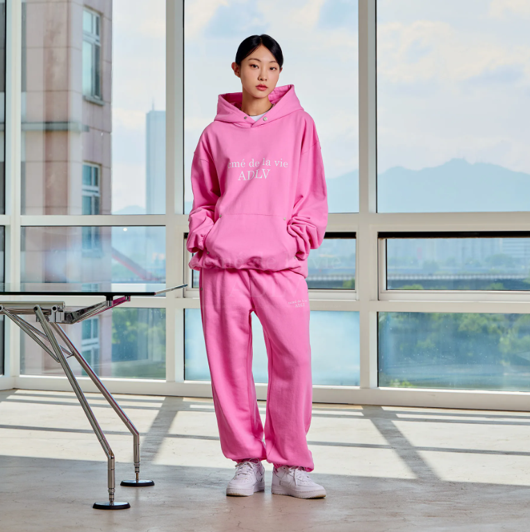 ★acme de la vie★ NEW SYMBOL APPLIQUE HOODIE PINK ADLV-23FW ADLV New Symbol Applique Pink Hoodie | Senikersku